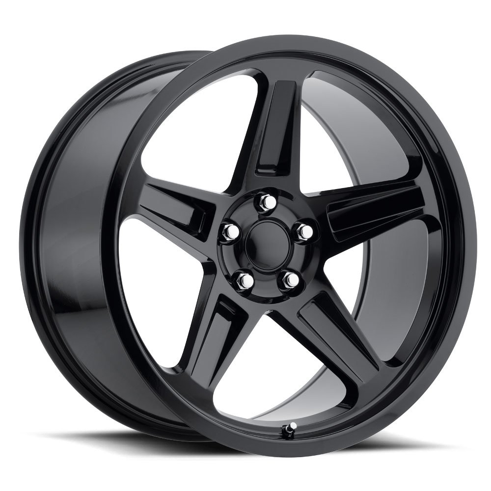 Gloss Black Demon 20 x 9.5 Wheels 05-up LX Cars, Challenger - Click Image to Close